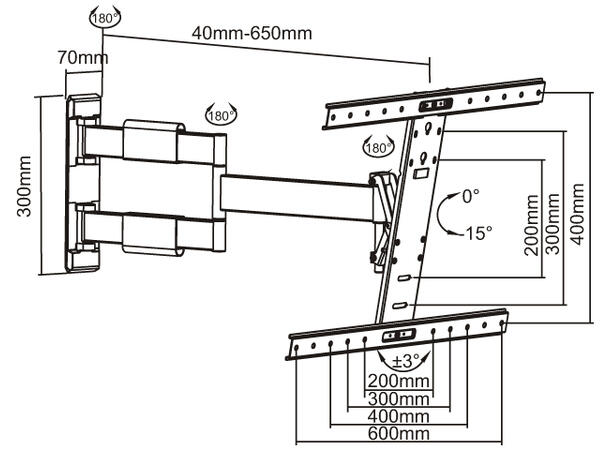 Multibrackets TV veggfeste flexarm Superslim veggarm TV for 30 kg 